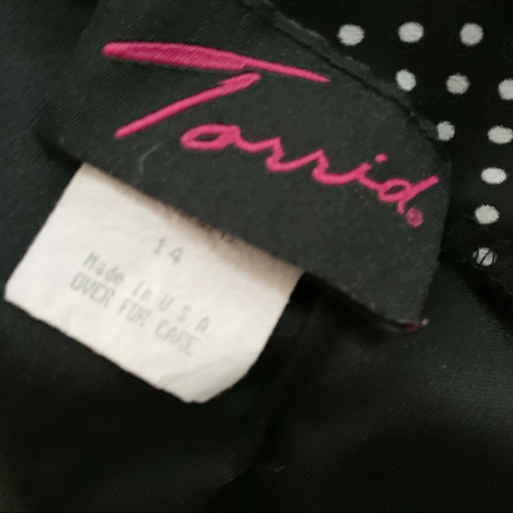 Torrid Blue White Polka‎ Dot Skater Skirt w Hip Tie Detail GUC sz 1 14 16 1X - Picture 5 of 5